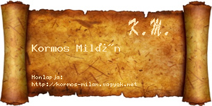 Kormos Milán névjegykártya